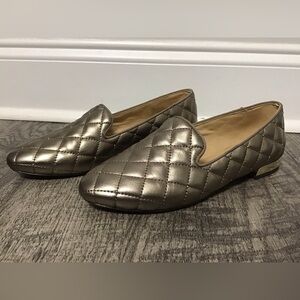 Talbots Metallic Quilted Loafers Size 7.5 Like New
